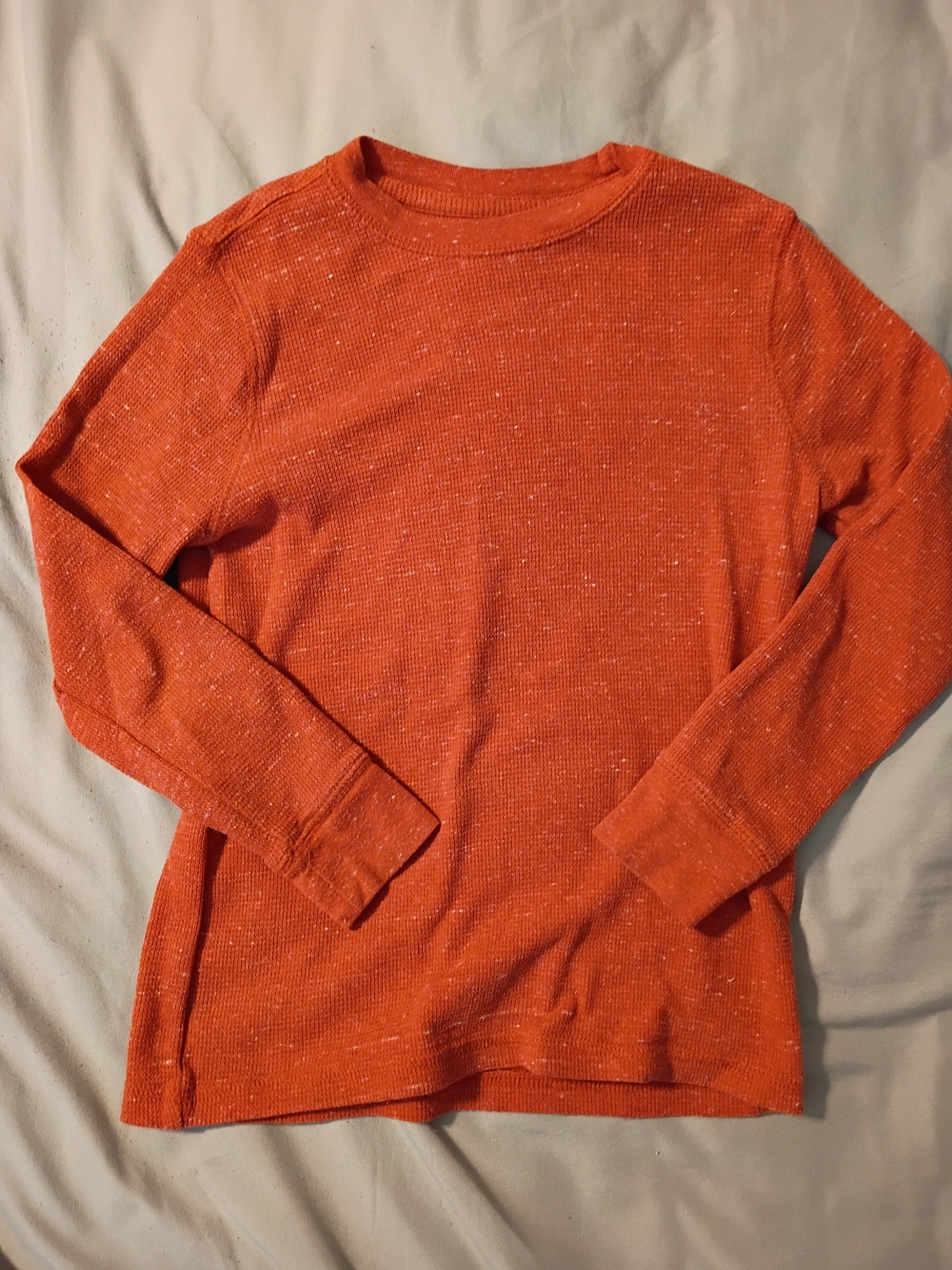Boy's urban pipeline Orange Fleck Crewneck Long Sleeve Shirt